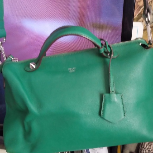 Fendi Vibrant Green Leather Satchel - Picture 1 of 13